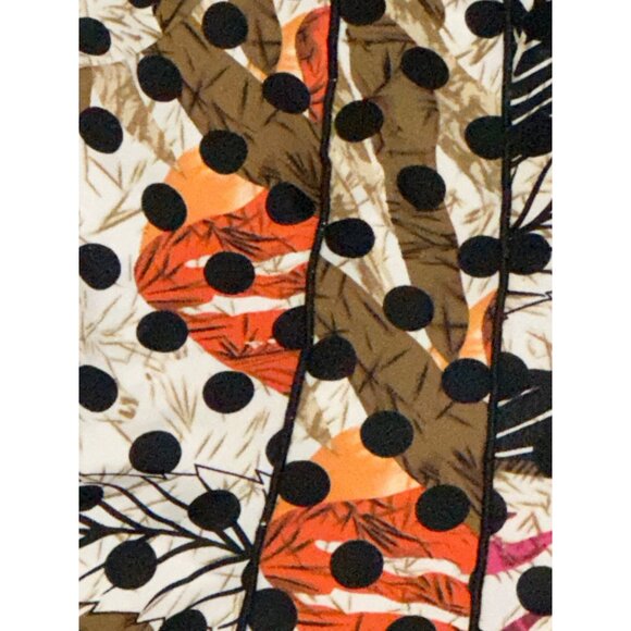 Voir Voir Size 14 Multicolor Polka Dot Patchwork Leaf Print Sleeveless Midi Boho - Picture 13 of 13